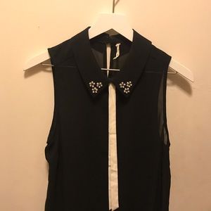 Chic Black and White Parisian Blouse